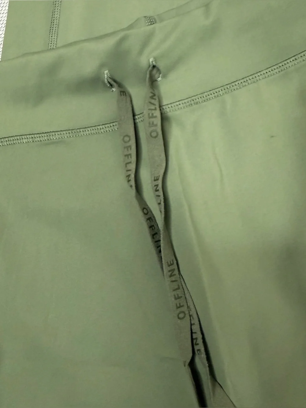 Aerie Offline Leggings Green High Waisted Pockets Drawstring Athleisure Large
